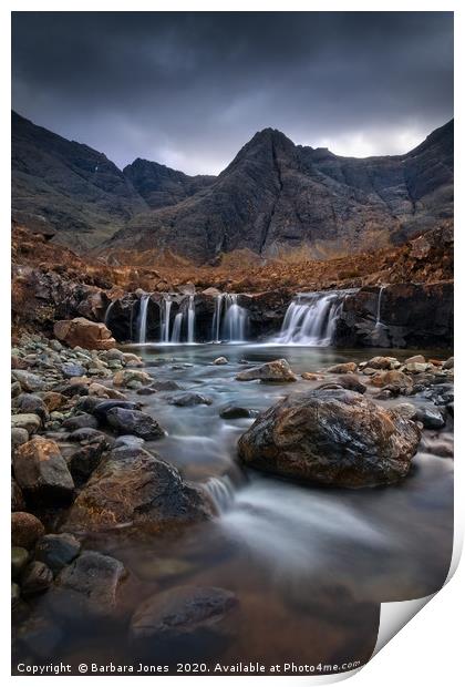 Fairy Pools Glen Brittle Isle of Skye Scotland Print by Barbara Jones