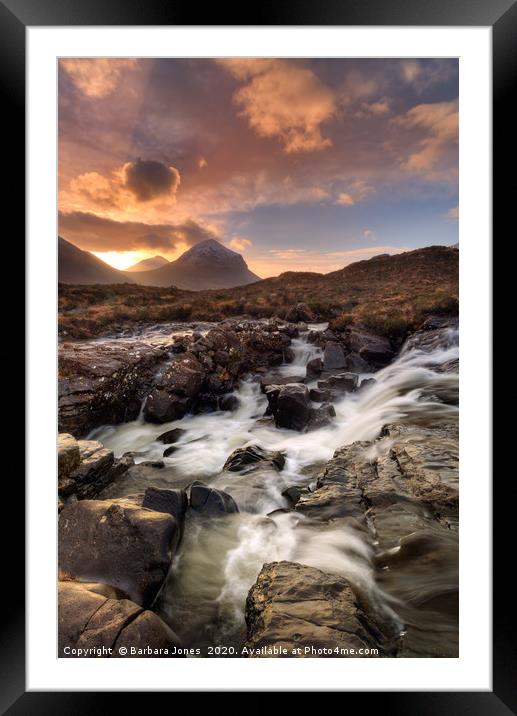 Marsco Sunrise Sligachan Isle of Skye Scotland Framed Mounted Print by Barbara Jones
