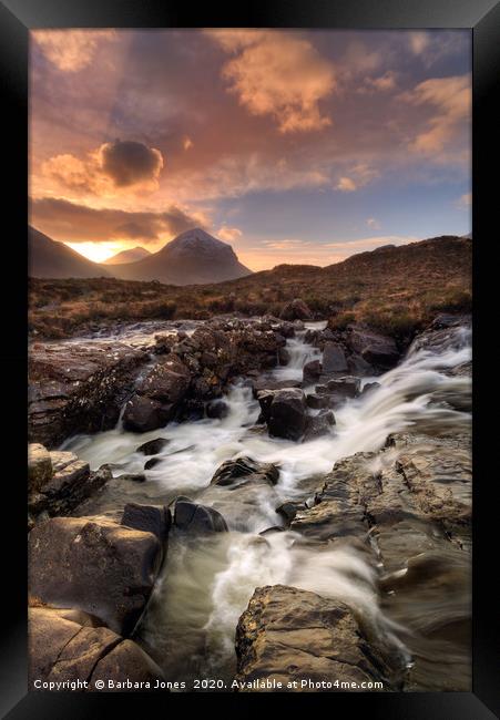 Marsco Sunrise Sligachan Isle of Skye Scotland Framed Print by Barbara Jones