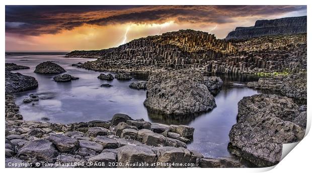 STORM OVER THE GIANT'S CAUSEWAY  - N. IRELAND Print by Tony Sharp LRPS CPAGB