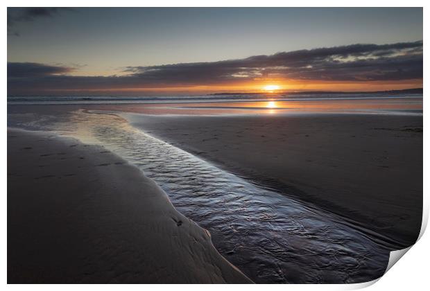 Aberavon beach sunset Print by Leighton Collins