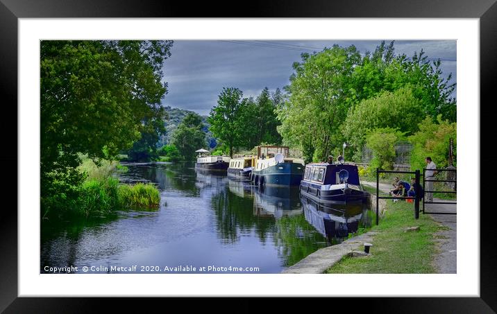 Narrow Boats Framed Mounted Print by Colin Metcalf
