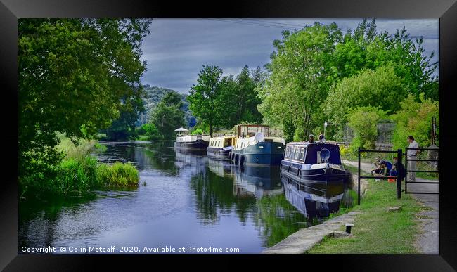 Narrow Boats Framed Print by Colin Metcalf