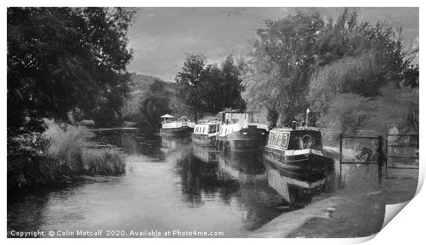 Narrow Boats Print by Colin Metcalf