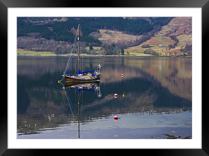 Boat on Loch Leven Framed Mounted Print by Jacqi Elmslie