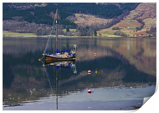 Boat on Loch Leven Print by Jacqi Elmslie