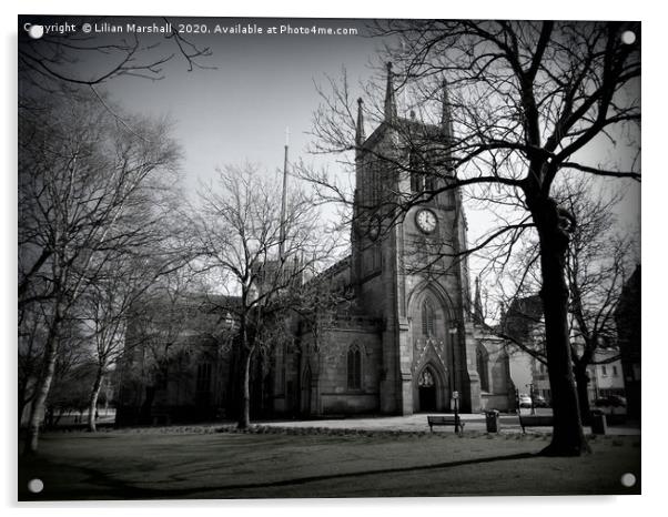 Blackburn Cathedral.  Acrylic by Lilian Marshall
