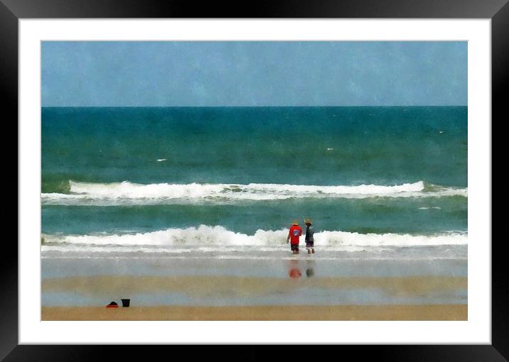 fisherman and the sea Framed Mounted Print by dale rys (LP)