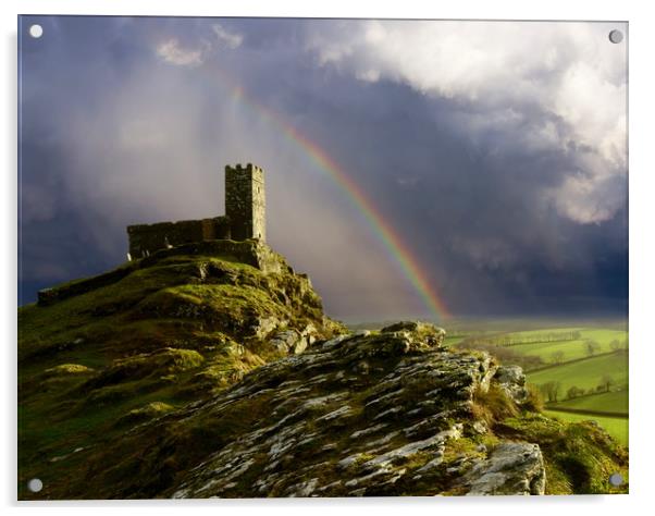 Brentor Rainbow Acrylic by David Neighbour