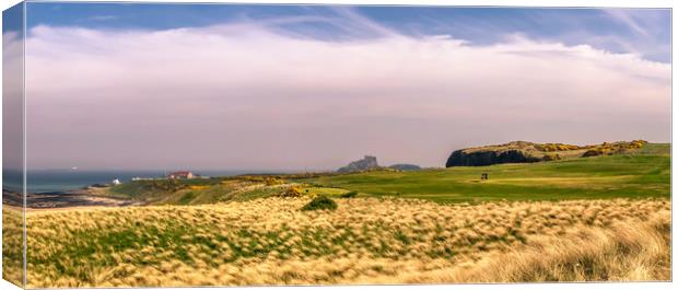 Bamburgh Golf Course Panoramic Canvas Print by Naylor's Photography