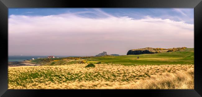 Bamburgh Golf Course Panoramic Framed Print by Naylor's Photography