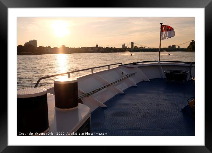 Koenigswinter, Germany: View from a river boat on  Framed Mounted Print by Lensw0rld 