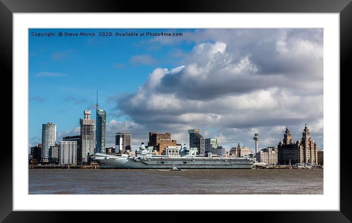 HMS Prince of Wales at Liverpool Framed Mounted Print by Steve Morris