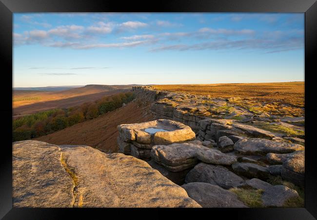 Stanage Edge, Peak District, England Framed Print by Andrew Kearton