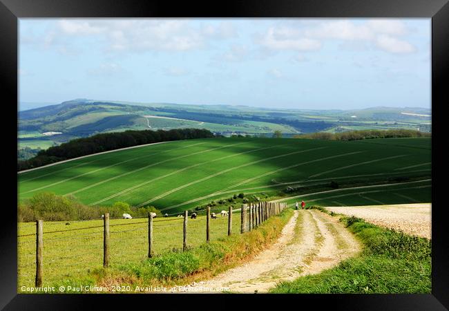 A view of the south downs national park Framed Print by Paul Clifton