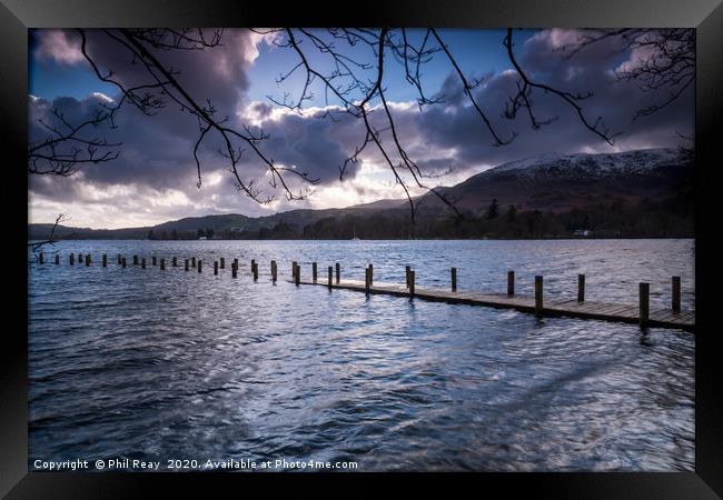 Coniston Jetty Framed Print by Phil Reay