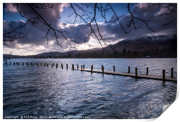 Coniston Jetty Print by Phil Reay