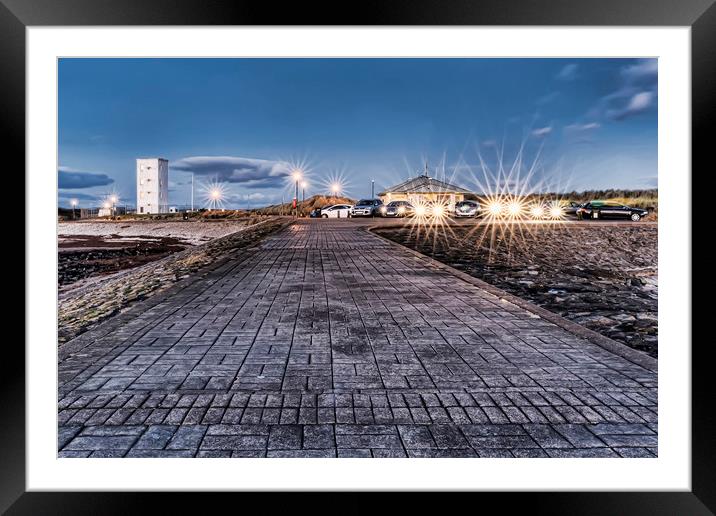 Irvine Beach Flashlights Framed Mounted Print by Valerie Paterson