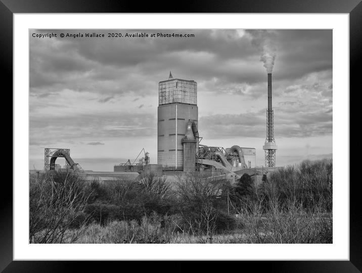  Cement Works Dunbar black and white Framed Mounted Print by Angela Wallace
