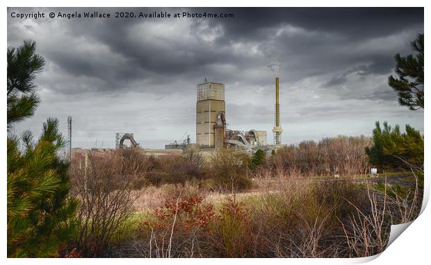 Cement plant Dunbar colour popped Print by Angela Wallace