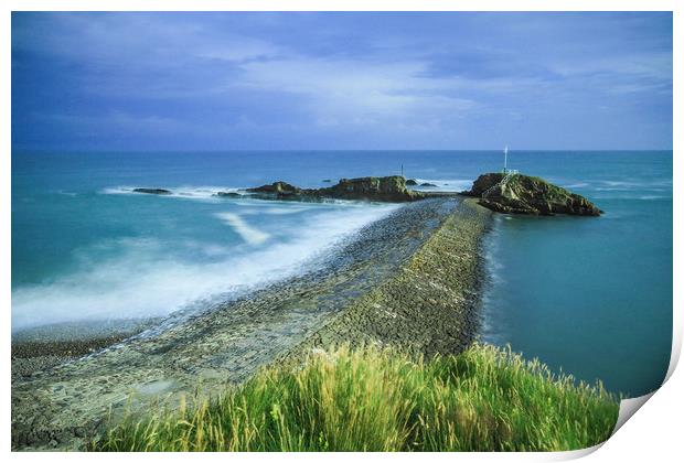 Bude Breakwater Print by Dave Bell