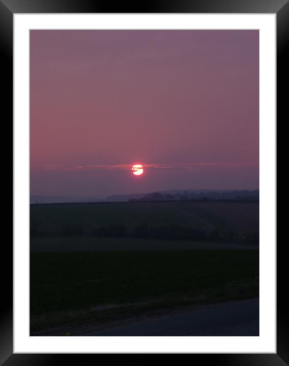 Wiltshire Sunset Framed Mounted Print by marie crisp