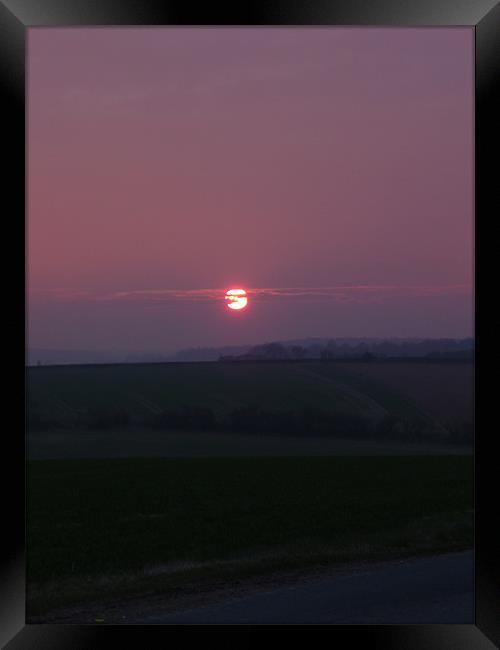 Wiltshire Sunset Framed Print by marie crisp