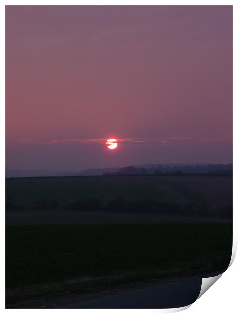 Wiltshire Sunset Print by marie crisp
