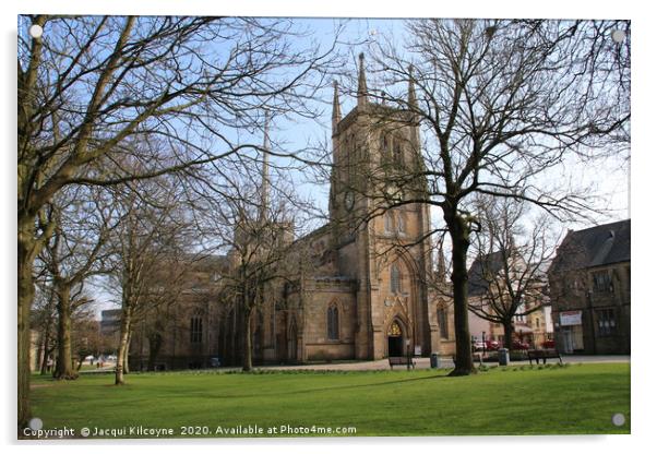 Blackburn Cathedral, Lancashire. Acrylic by Jacqui Kilcoyne