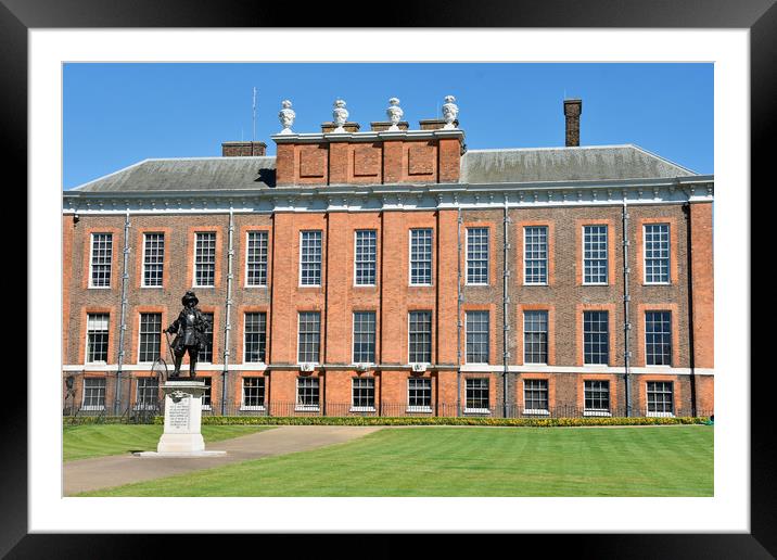 Statue in front of Kensington palace in London Framed Mounted Print by M. J. Photography