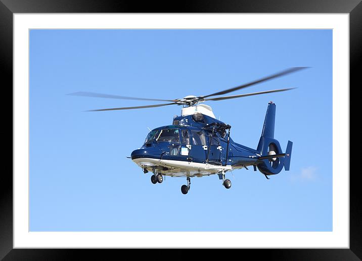 Helicopter Framed Mounted Print by Nicola Clark