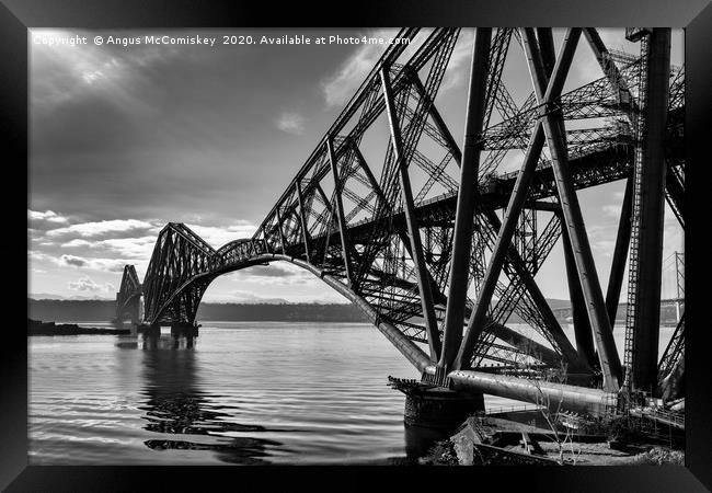 Forth Bridge mono Framed Print by Angus McComiskey