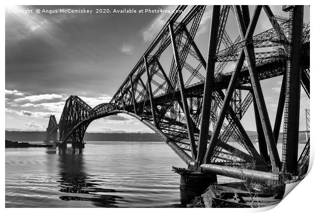 Forth Bridge mono Print by Angus McComiskey