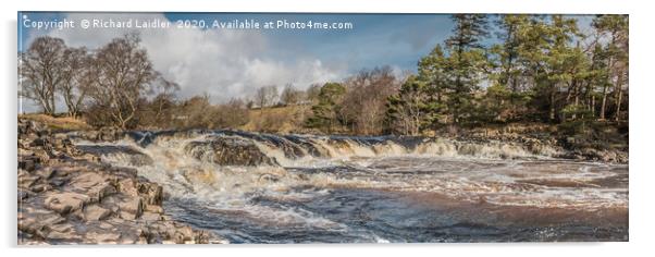Low Force Cascade Panorama from the Pennine Way Acrylic by Richard Laidler