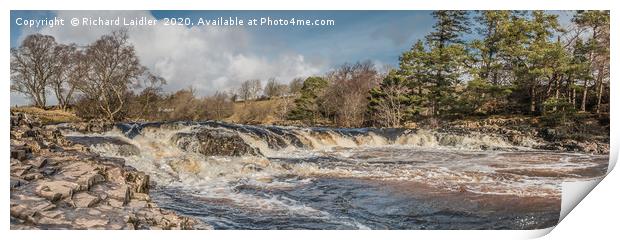 Low Force Cascade Panorama from the Pennine Way Print by Richard Laidler