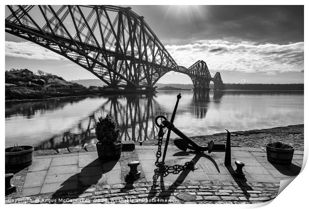 North Queensferry harbour mono Print by Angus McComiskey