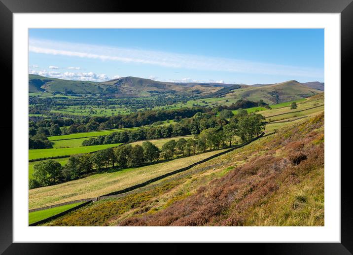 Autumn sunshine in the Hope Valley, Derbyshire Framed Mounted Print by Andrew Kearton
