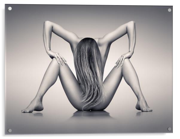 Nude woman fine art 16 Acrylic by Johan Swanepoel