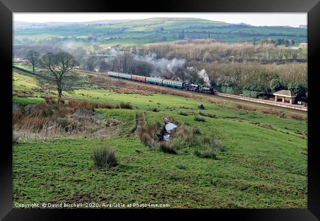 Steam in the Lancashire hills. Framed Print by David Birchall