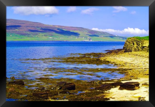 Eynhallow Sound and Rousay Framed Print by Steven Watson