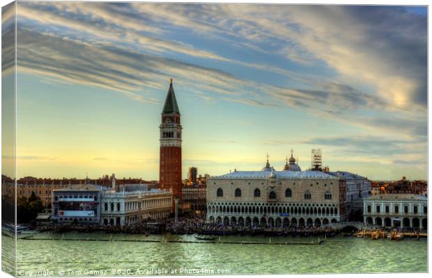 The Piazza in Venice Canvas Print by Tom Gomez