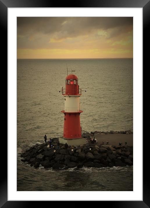 Lighthouse on Baltic Sea Framed Mounted Print by M. J. Photography