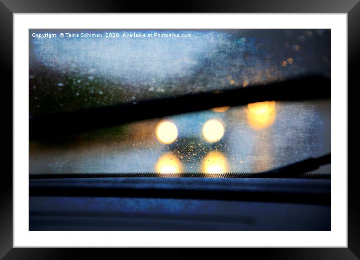 Driving in Rain Digital Art Framed Mounted Print by Taina Sohlman