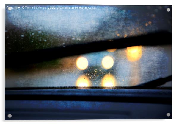 Driving in Rain Digital Art Acrylic by Taina Sohlman