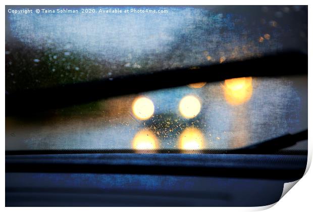 Driving in Rain Digital Art Print by Taina Sohlman