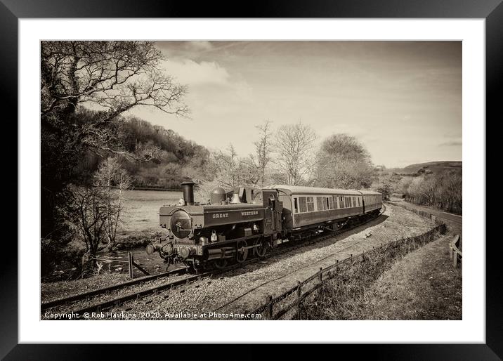 Dart Valley Steam  Framed Mounted Print by Rob Hawkins