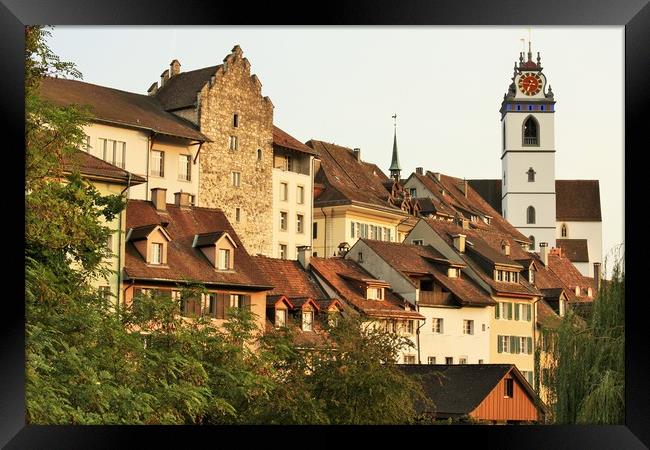 Aarau town, a municipality, and the capital of the Framed Print by M. J. Photography