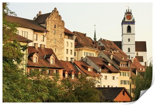Aarau town, a municipality, and the capital of the Print by M. J. Photography
