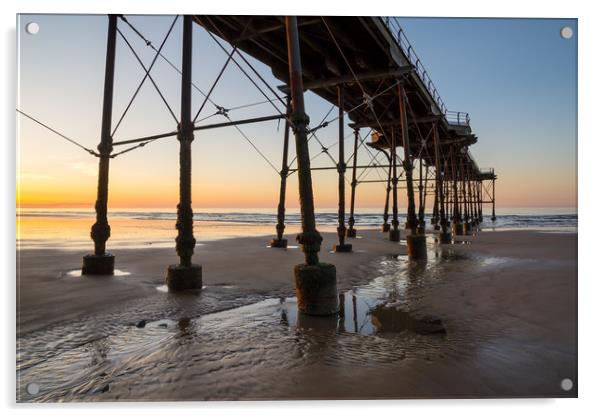 Saltburn pier, North Yorkshire, England Acrylic by Andrew Kearton