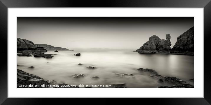 Panoramic view of Pettico Wick Bay at St Abbs Head Framed Mounted Print by Phill Thornton